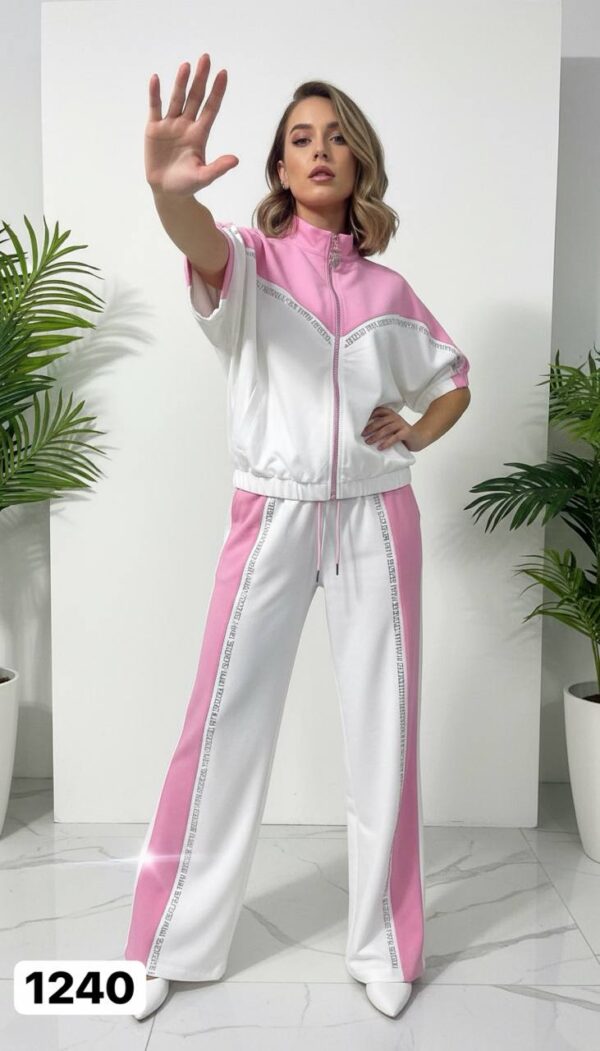 Color Block Zip-Up Athleisure Set