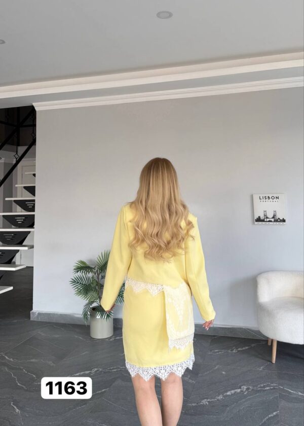 Wholesale Lace-Trimmed Blazer and Skirt Suit