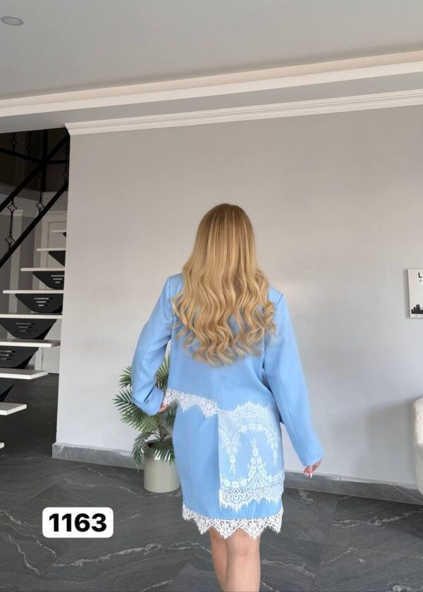 Wholesale Lace-Trimmed Blazer and Skirt Suit