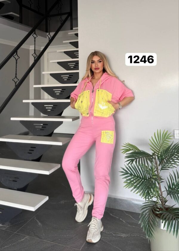 Wholesale Two-Tone Hooded Tracksuit Set