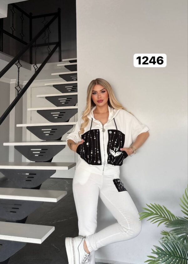 Wholesale Two-Tone Hooded Tracksuit Set