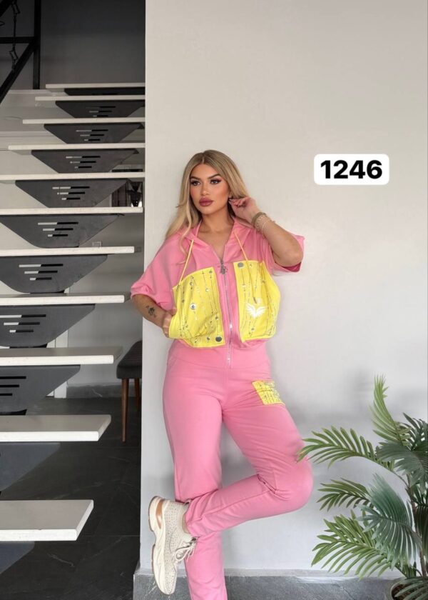 Wholesale Two-Tone Hooded Tracksuit Set