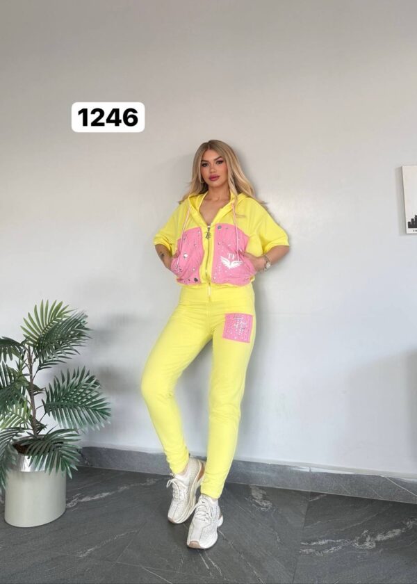 Wholesale Two-Tone Hooded Tracksuit Set