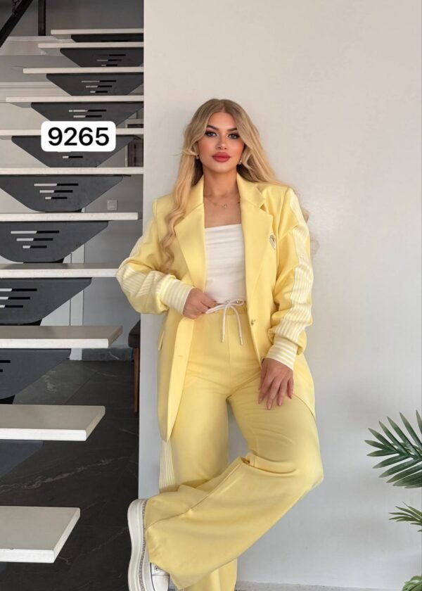 Women's Striped Blazer and Trousers Two-Piece Set