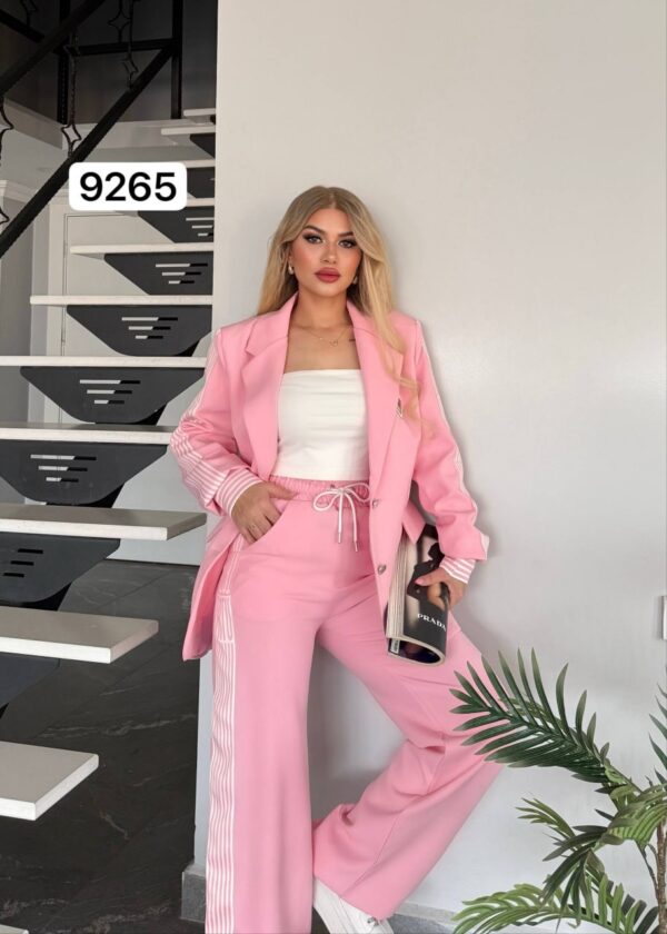 Women's Striped Blazer and Trousers Two-Piece Set