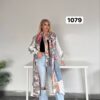 Mixed-Media Denim Vest and Pant Set