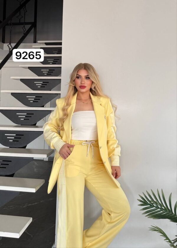 Women's Striped Blazer and Trousers Two-Piece Set