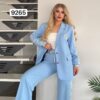 Women's Striped Blazer and Trousers Two-Piece Set