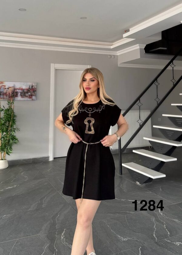 Wholesale Embroidered Keyhole T-Shirt Dress