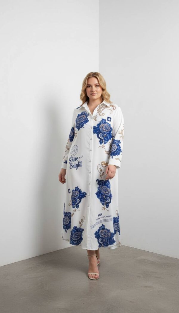 Wholesale Printed Maxi Shirt Dress