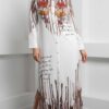 Wholesale Rose & Script Print Maxi Shirt Dress