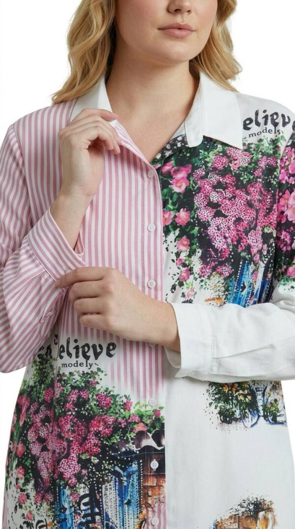 Wholesale Artistic Mixed-Print Shirtdress