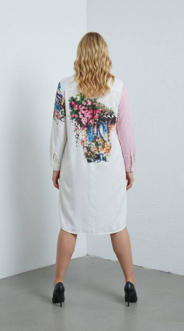 Wholesale Artistic Mixed-Print Shirtdress