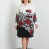 Wholesale Rose & Lace Print Embellished Tunic Shirt