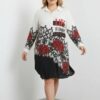 Wholesale Rose & Lace Print Embellished Tunic Shirt