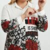 Wholesale Rose & Lace Print Embellished Tunic Shirt