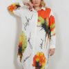 Artistic Floral & Script Print Tunic Dress