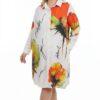 Artistic Floral & Script Print Tunic Dress