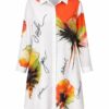 Artistic Floral & Script Print Tunic Dress