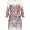 Floral & Leopard Print Collared Shirt Dress