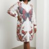 Wholesale Butterfly Print Collared Shirtdress