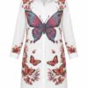 Wholesale Butterfly Print Collared Shirtdress