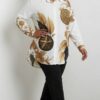 Women's Baroque Gold Leaf Print Blouse