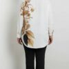 Women's Baroque Gold Leaf Print Blouse