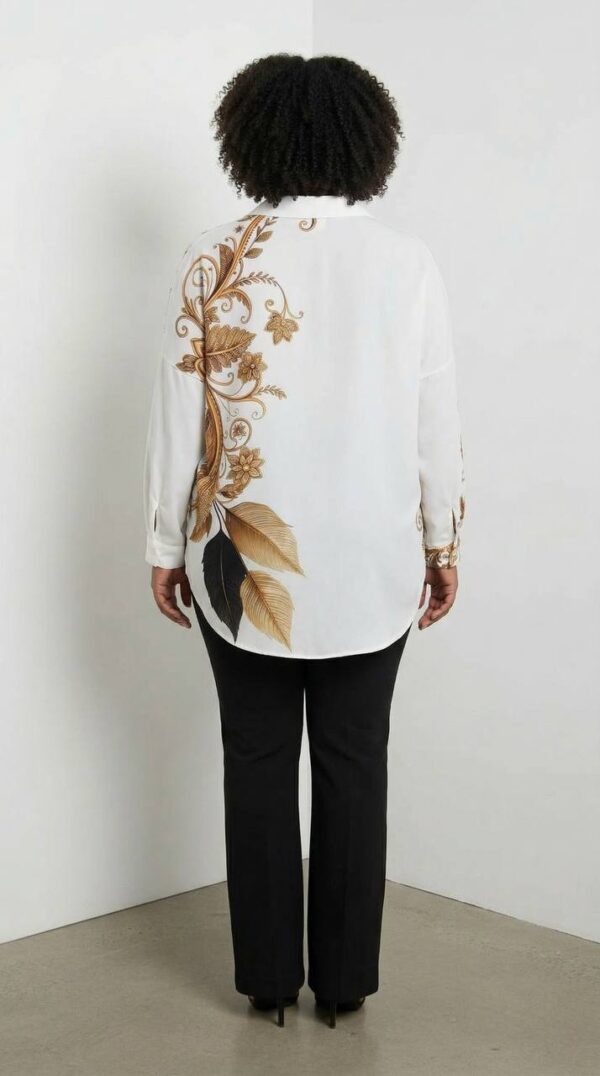 Women's Baroque Gold Leaf Print Blouse