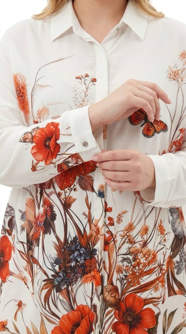 Wholesale Floral & Butterfly Print Tunic Shirt