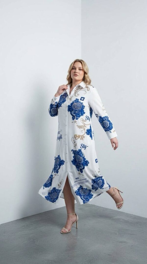 Wholesale Printed Maxi Shirt Dress