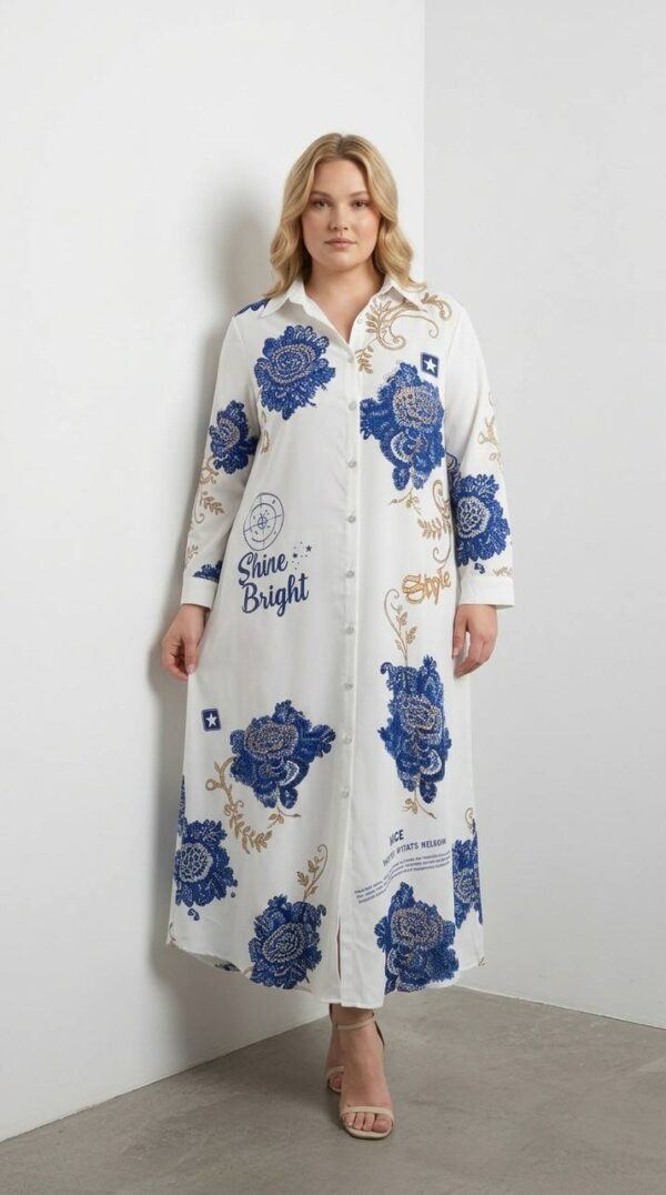 Wholesale Printed Maxi Shirt Dress
