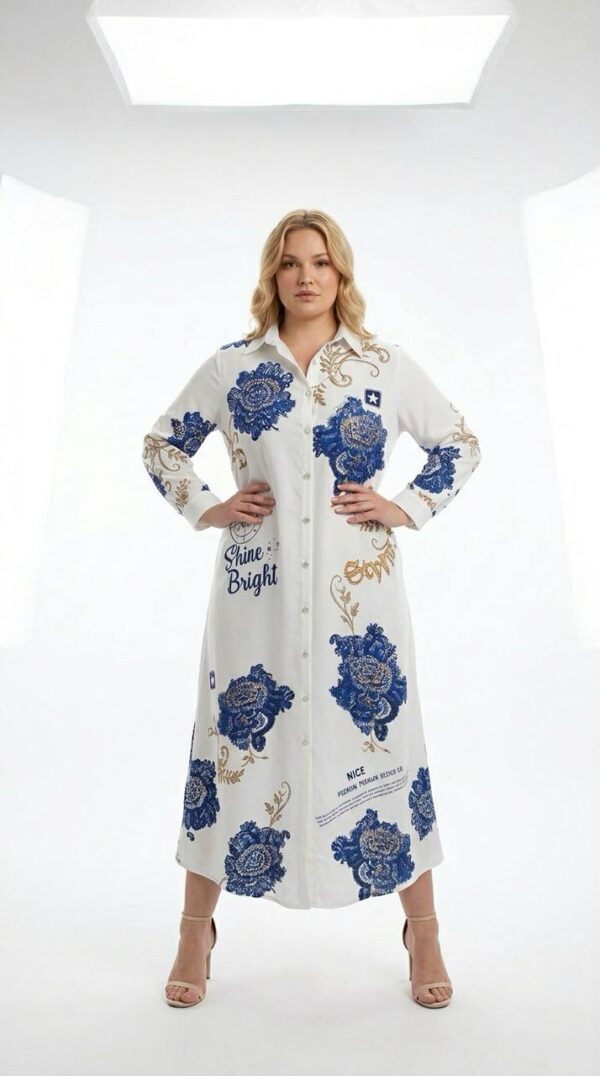 Wholesale Printed Maxi Shirt Dress