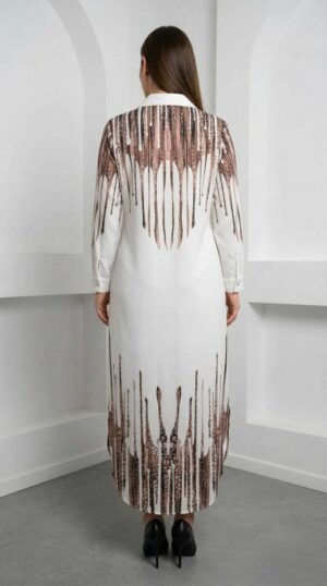 Wholesale Rose & Script Print Maxi Shirt Dress