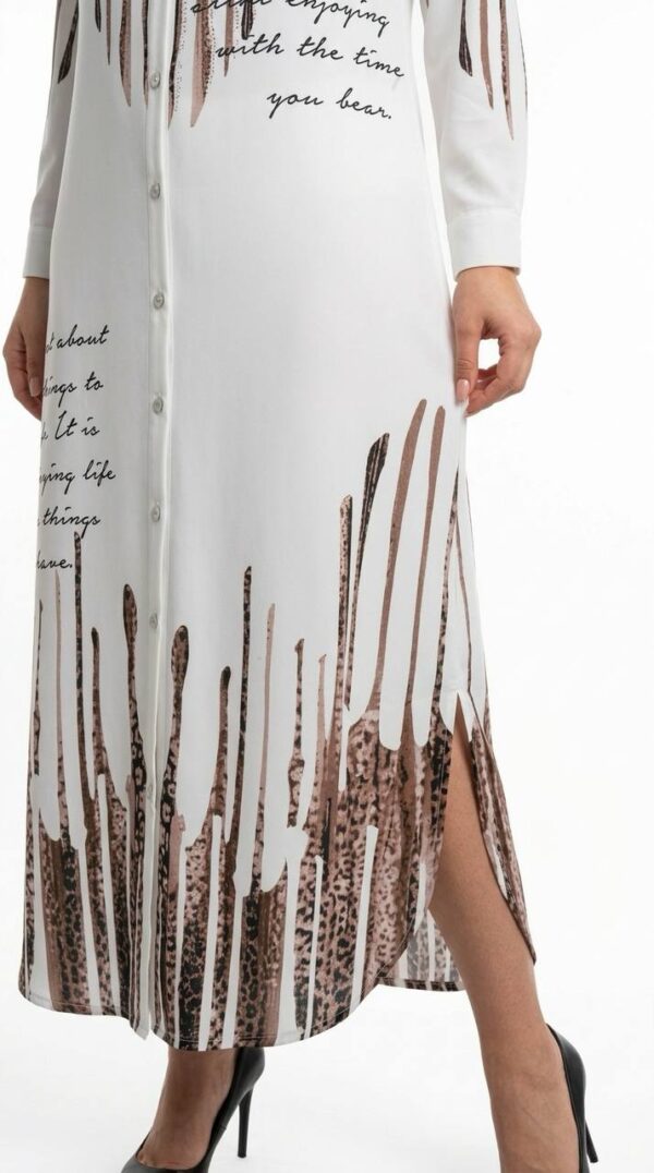 Wholesale Rose & Script Print Maxi Shirt Dress