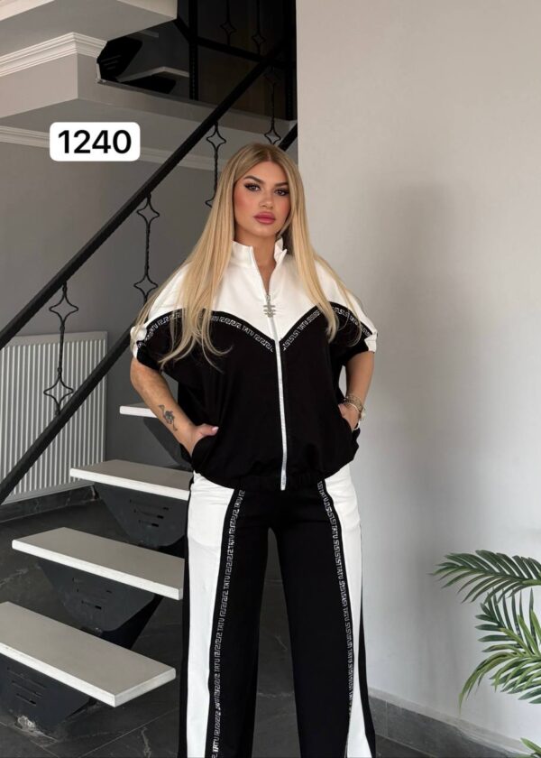 Color Block Zip-Up Athleisure Set