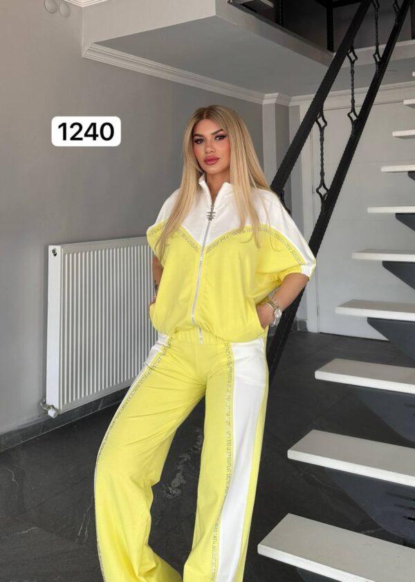 Color Block Zip-Up Athleisure Set