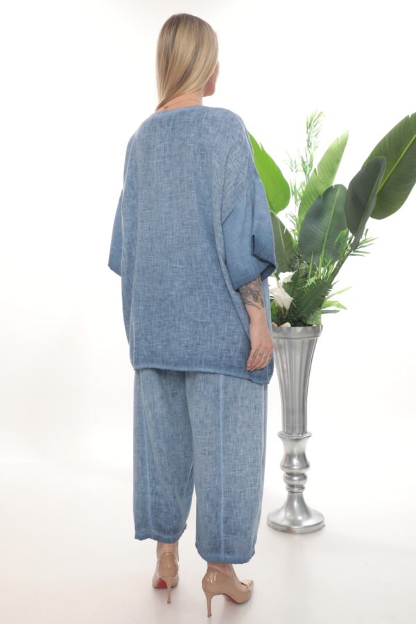 Artisanal Washed Linen Tunic and Trouser Set