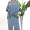 Artisanal Washed Linen Tunic and Trouser Set