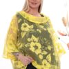 Hibiscus Print Sheer Poncho Two-Piece Set