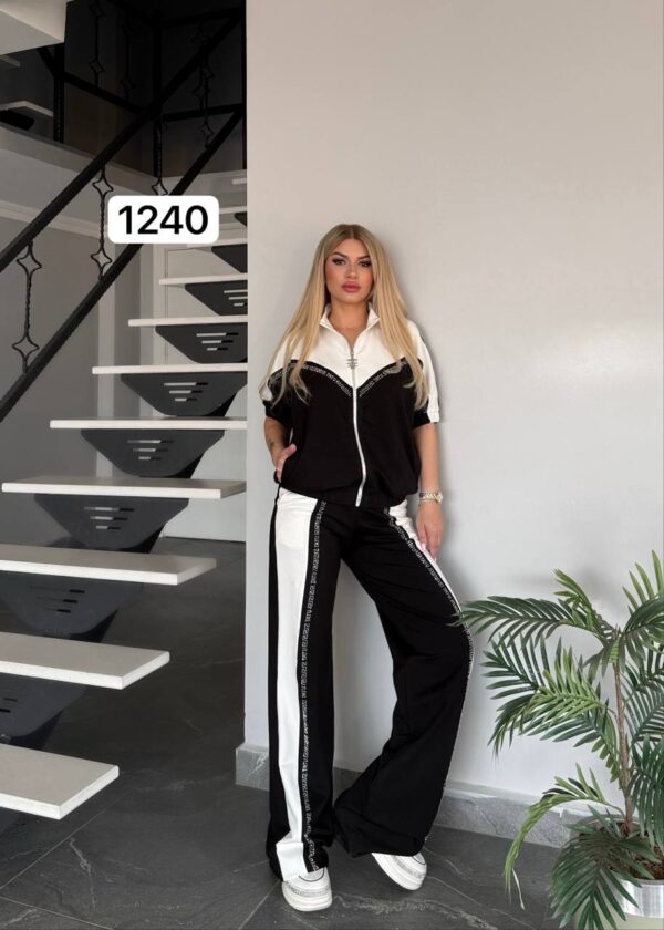 Color Block Zip-Up Athleisure Set