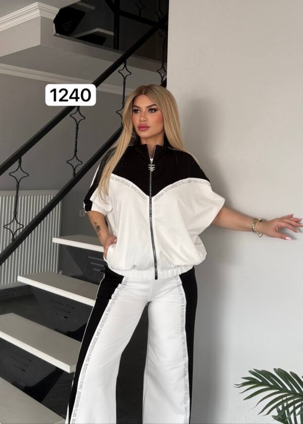 Color Block Zip-Up Athleisure Set