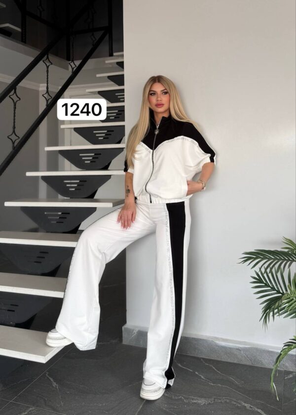 Color Block Zip-Up Athleisure Set