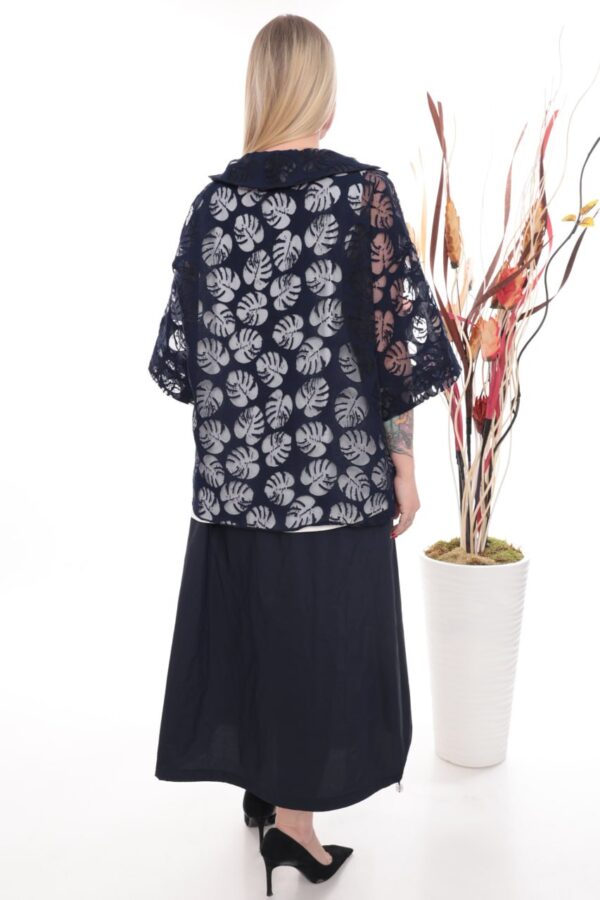 Hibiscus Print Sheer Poncho Two-Piece Set