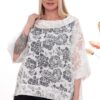 Hibiscus Print Sheer Poncho Two-Piece Set