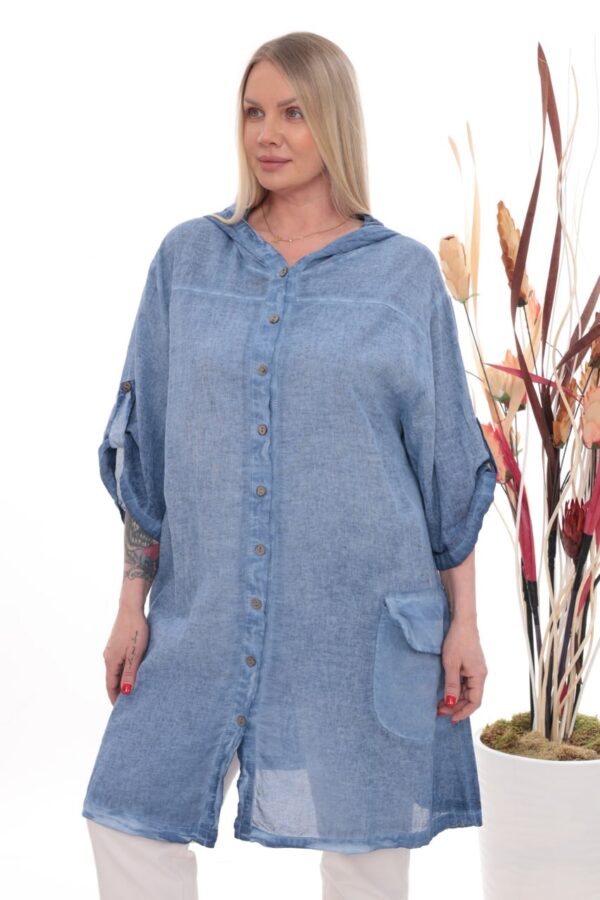 Wholesale Hooded Linen-Blend Tunic