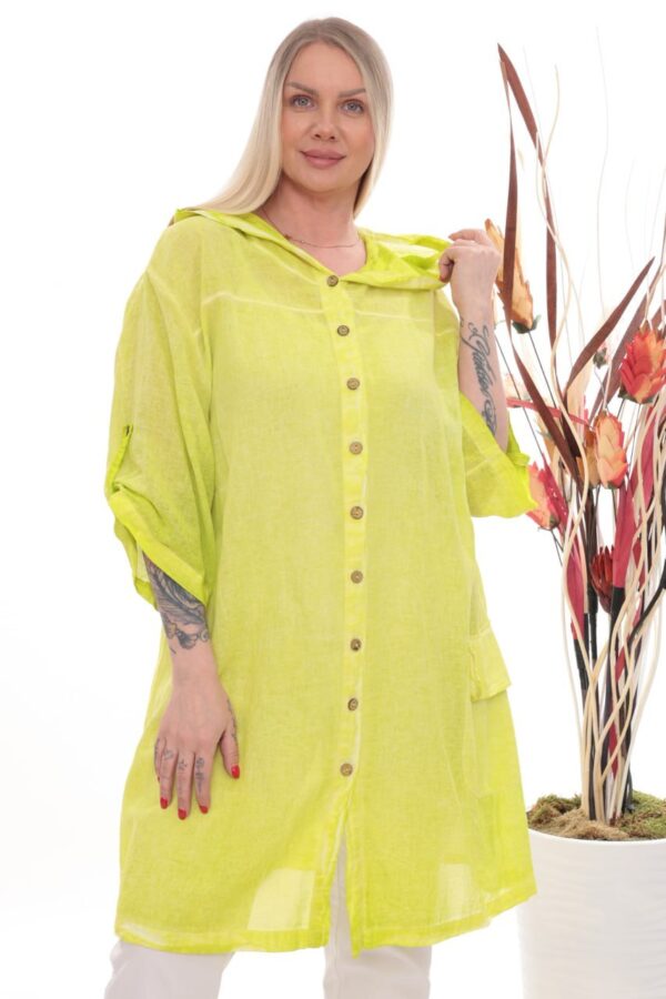 Wholesale Hooded Linen-Blend Tunic