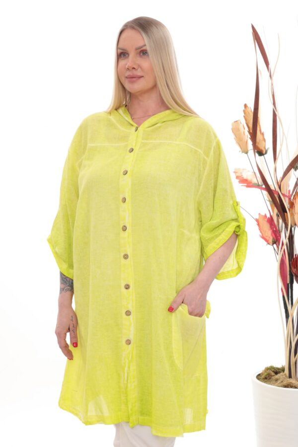 Wholesale Hooded Linen-Blend Tunic