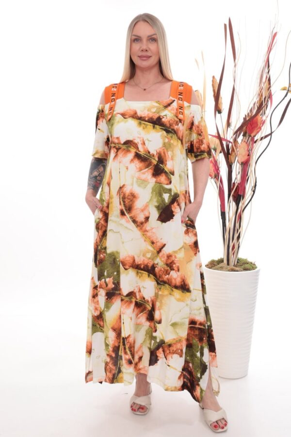 Wholesale Abstract Print Cold Shoulder Set