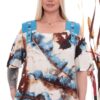 Wholesale Abstract Print Cold Shoulder Set